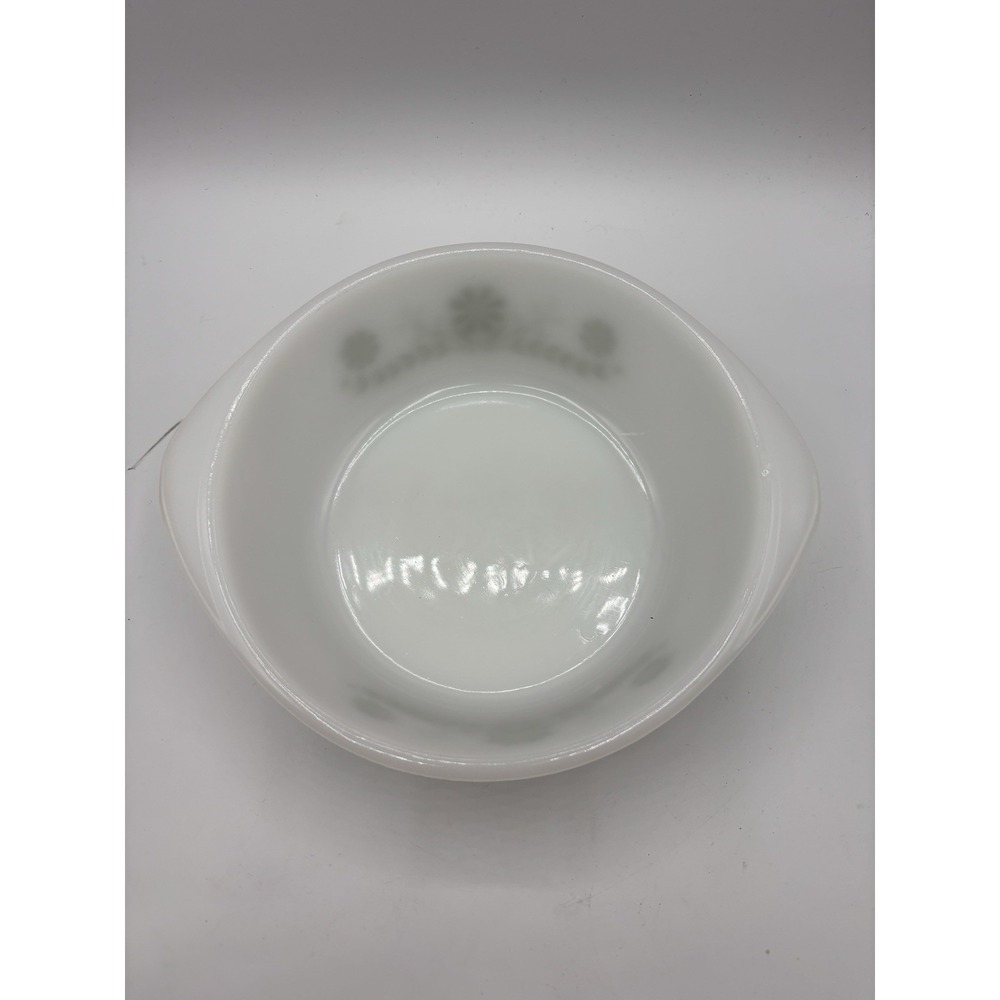 Vintage Glasbake Green Daisy Mixing Bowl 1 Quart J-514 USA Milk Glass - Picture 2 of 7